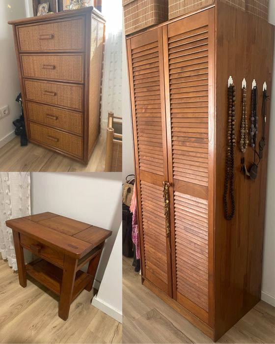 Conjunto quarto Maciço (camiseiro + roupeiro + mesinha)