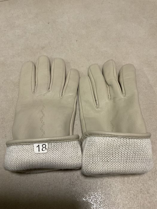 Rękawiczki skórzane ocieplane ecru