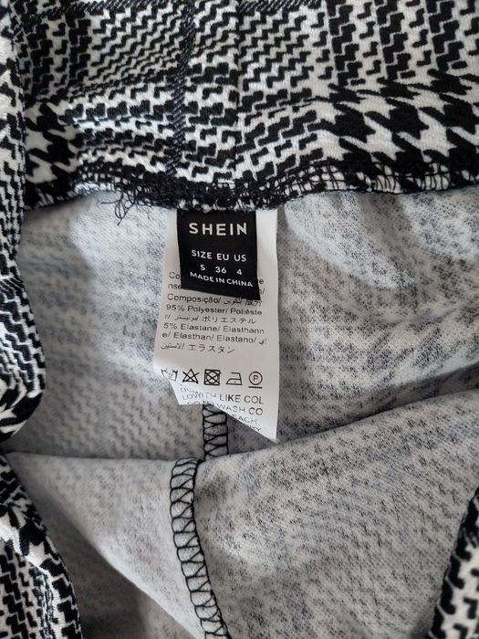 legginsy w kratę shein