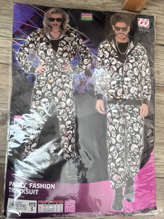 Strój dres lata 80te czaszki kostium przebranie karnawał