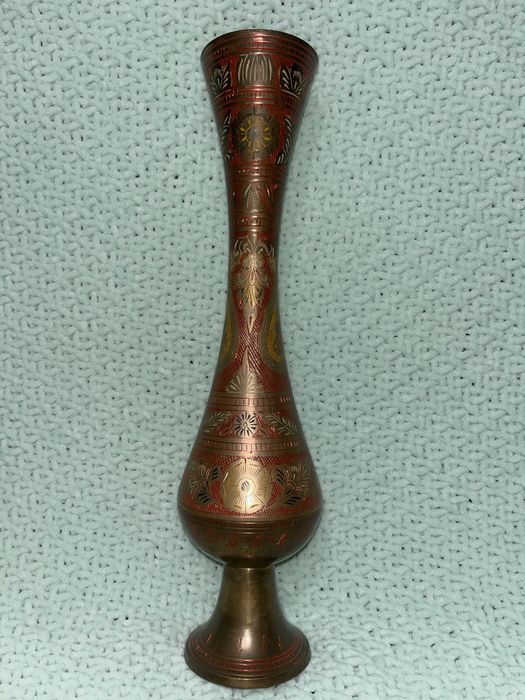 індійська латунна ваза з ручним розписом