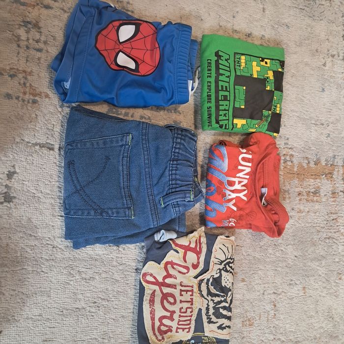 Paczka ubrań dla chłopca roz 104 Minecraft I Spiderman
