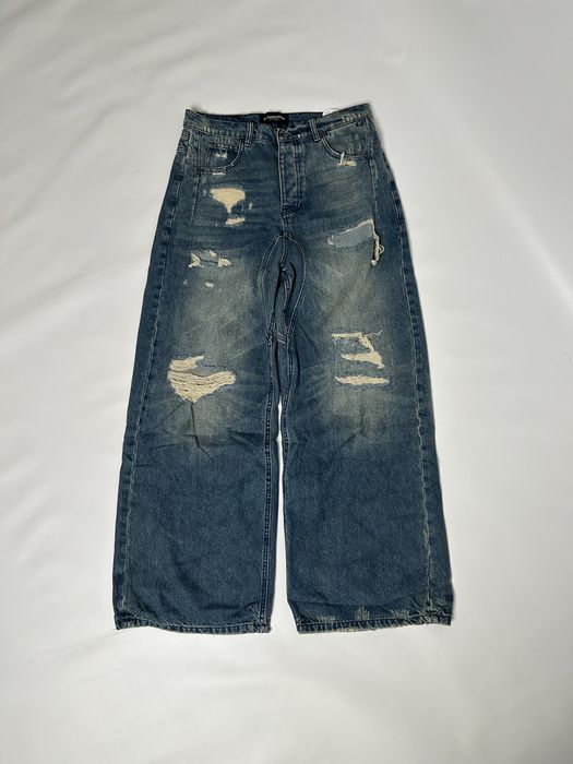 no faith studios jeans джинсы широкие архив рваные vetements
