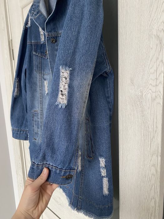 Джинсова куртка подовжена, джинсовка