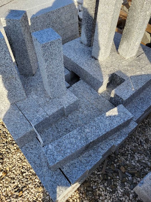 Palisada granitowa 10/10/50 szara cięta obrzeże słupek granit ogrodowy