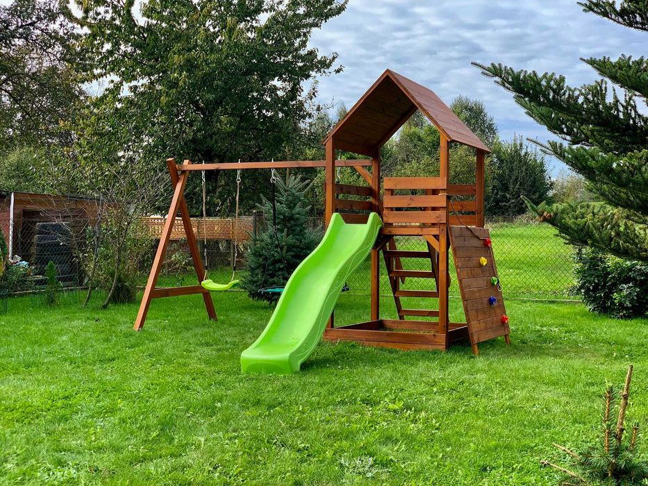 PROMOCJA - Plac zabaw - Gaja - Drewniany - Domek - Zjeżdżalnia