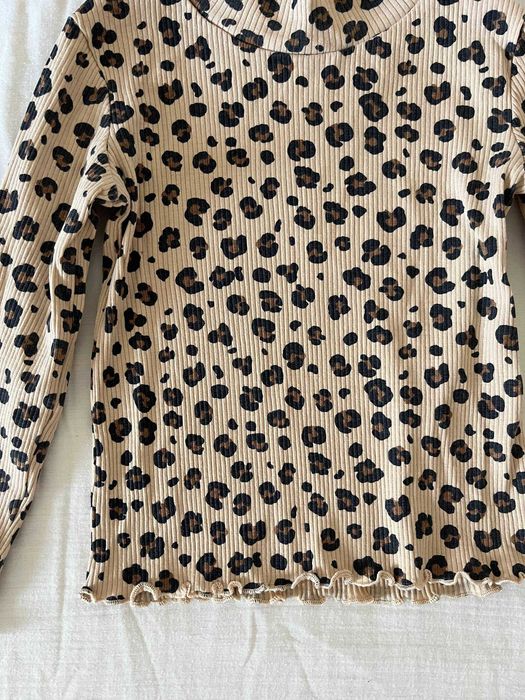 Camisola Kiabi de gola alta canelada com padrão leopardo, 3 anos