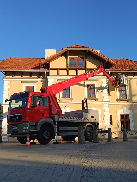 Wynajem zwyżki 23m Łańcut , podnośnik koszowy