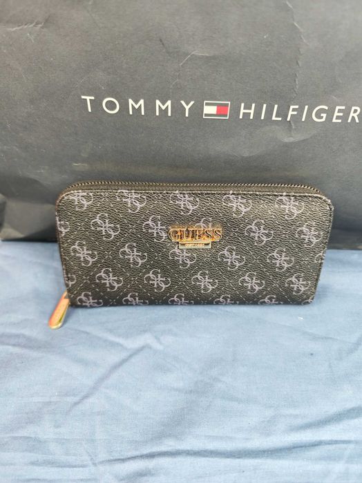 Portfel damski duży Guess monogram czarny premium