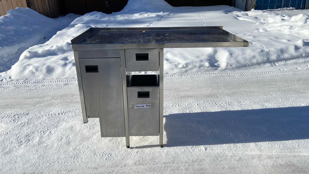 Б/у стол тумба с мойкой из нержавейки для кафе ресторана бара