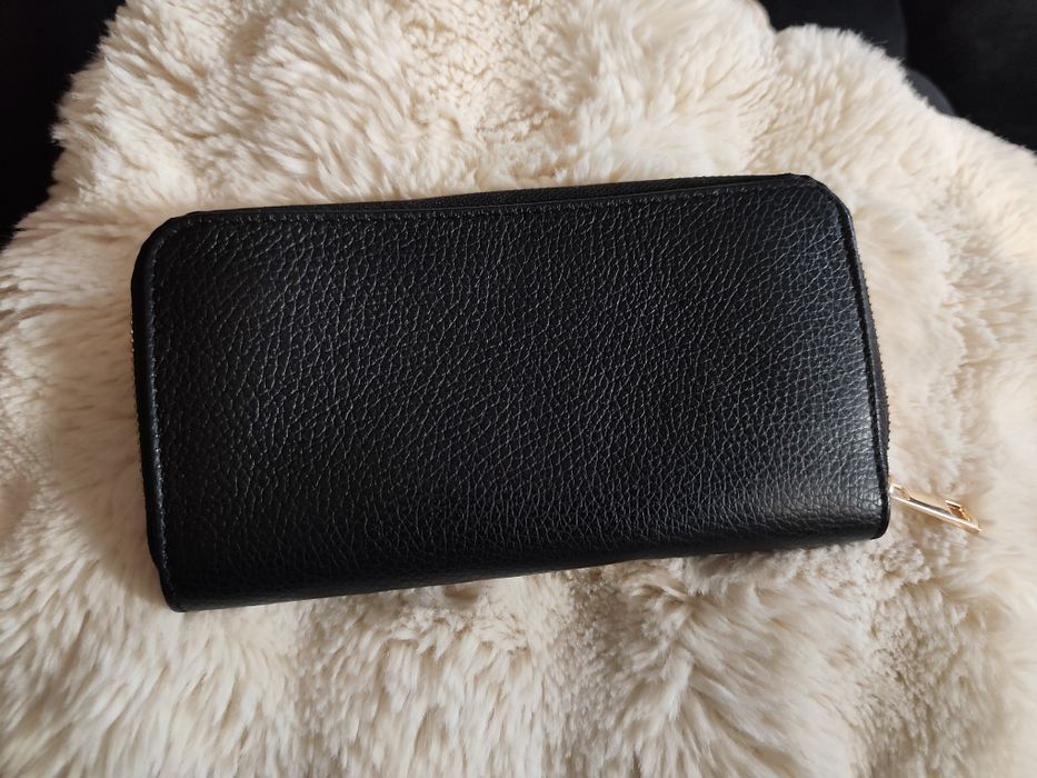 Portfel skórzany czarny włoski
