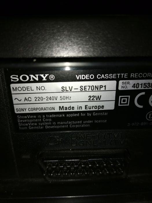 Gravador VHS Sony