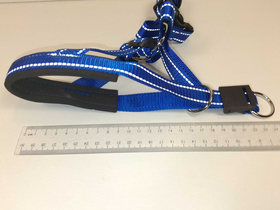 N211 Niebieskie Szelki Dla Psa Odblaskowe Regulowane Miękkie Podszycie