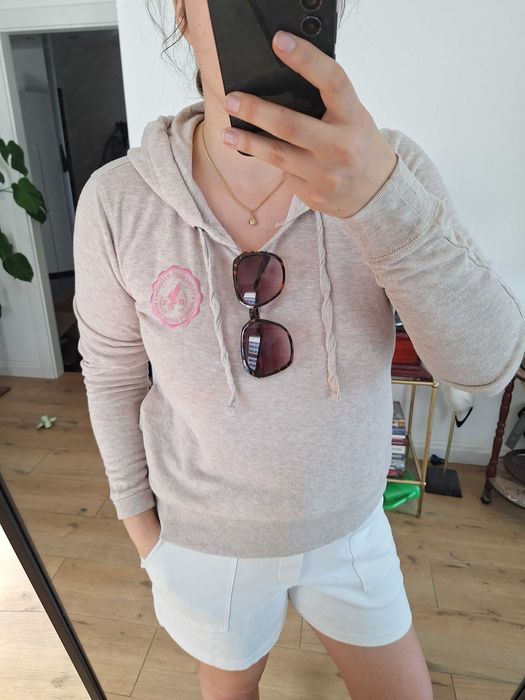Bluza damska z kapturem beżowa wygodna Fishbone 38/M