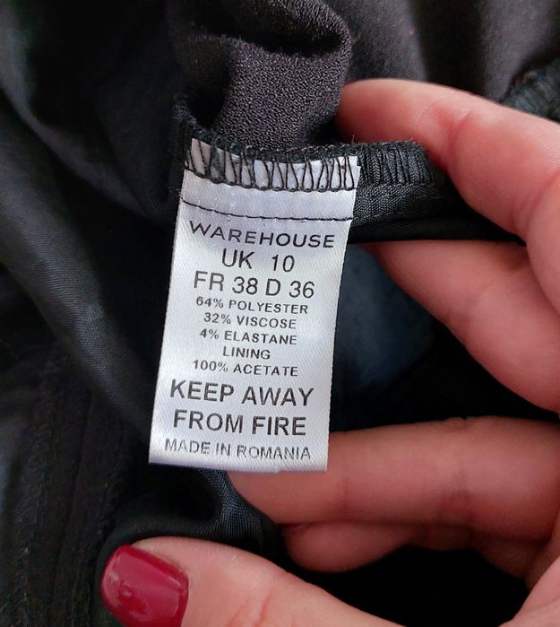 Черный комбинезон ромпер Warehouse с воротником. 44 р. UK 10, M.