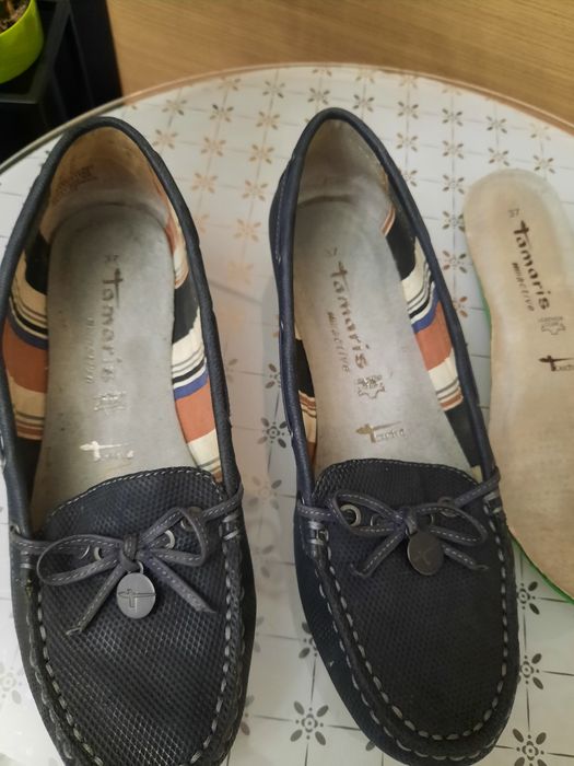 Wygodne mokasyny Tamaris, skóra naturalna r.37