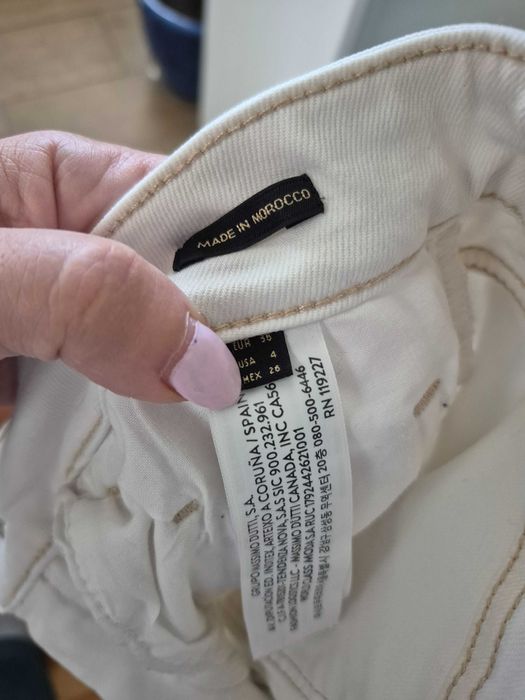 Calças brancas coulotte Massimo Dutti