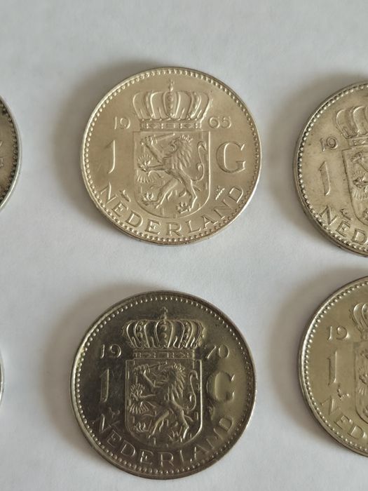 6x  1 Gulden Juliana Koningin Holandia monety moneta