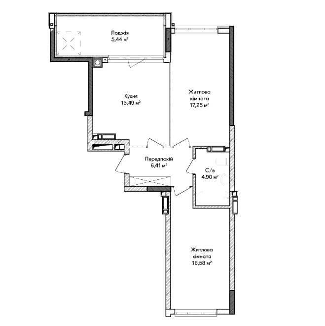 2-кімнатна квартира, БУДИНОК З ГАЗОМ