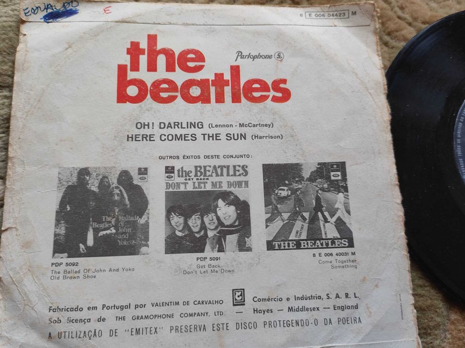 vinil the beatles oh!darling, here comes the sun