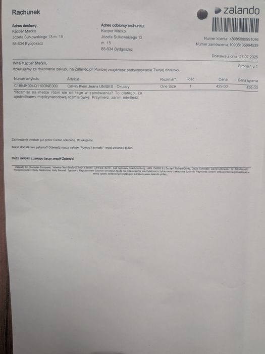 Okulary przeciwsłoneczne Calvin Klein + pudełko na gwarancji