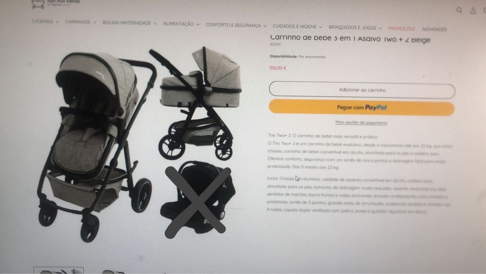 Carrinho bebe Asalvo Two+