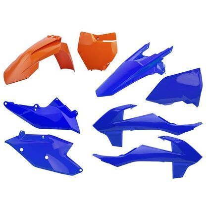 kit plasticos polisport laranja / azul ktm sx 125 / 250 / 350 / 450