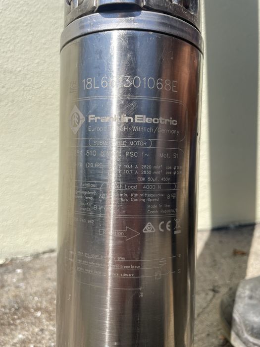 Bomba de Água para furo 150mt