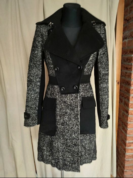 Karen Millen płaszcz z wełną, moherem i alpaką rozm. 34  elegancki  zi