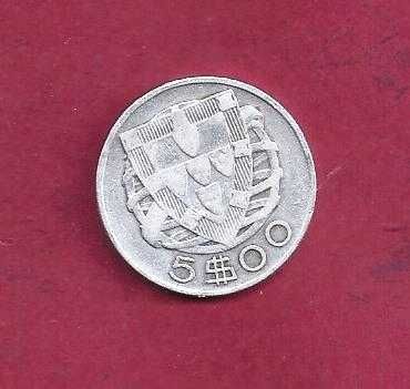 Republica  5   Escudos 1934 Prata Bonita