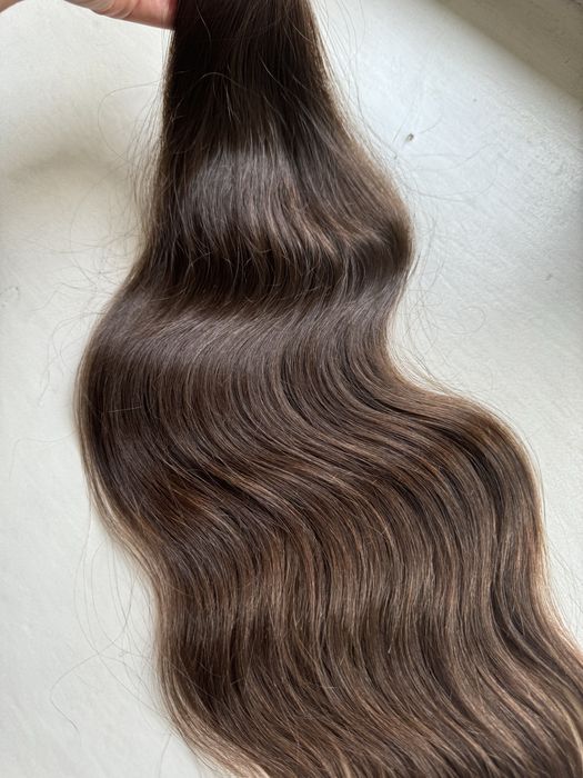 Włosy dziewicze polskie brazowe 60 cm 70 gr