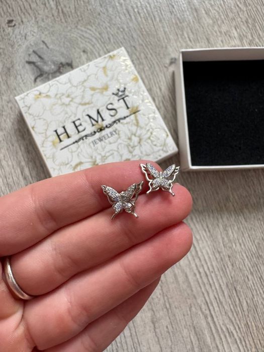 Сережки метелики з фініатами  Hemst