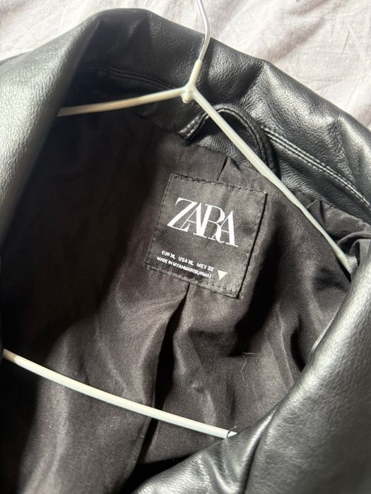 Куртка косуха Zara, чорна шкіра, стильна класика