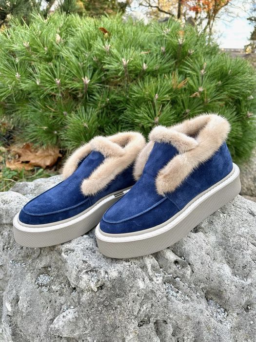 Зимові лофери замшеві