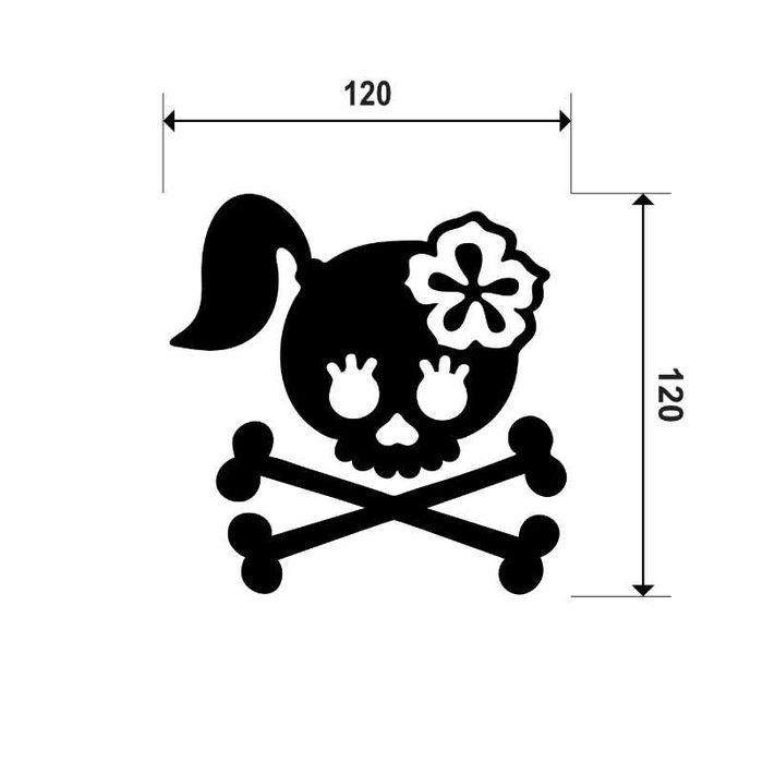 Naklejka LADY SKULL - na laptopa, zderzak, lusterko, szybę