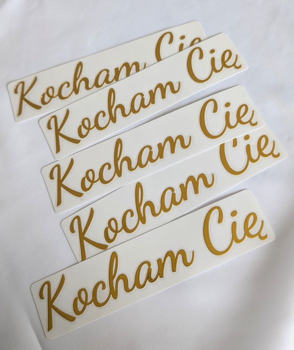 Złote naklejki Kocham Cię 5 szt
