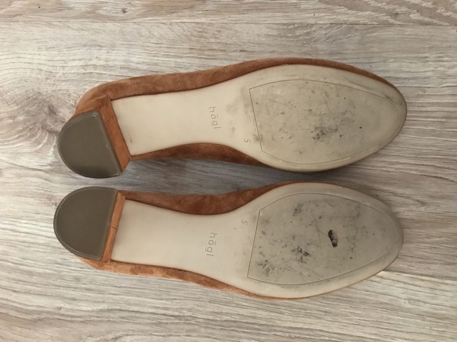 Högl czółenka na klocku 38 skóra zamsz