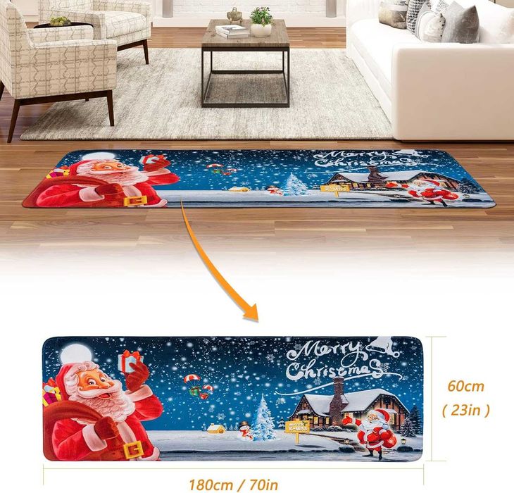 Dywan Chodnik Bieżnik dywanowy Dekoracja na Boże Narodzenie 60x180 cm