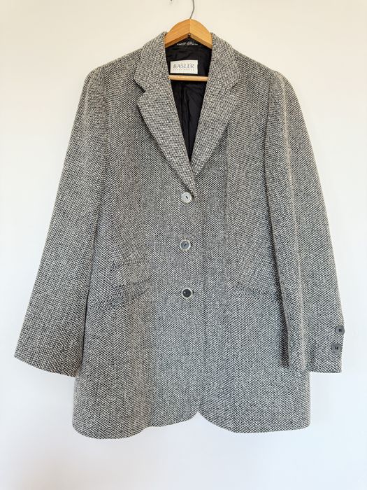 Marynarka Basler welna welniana przedłużana melanż wiosenna czarna