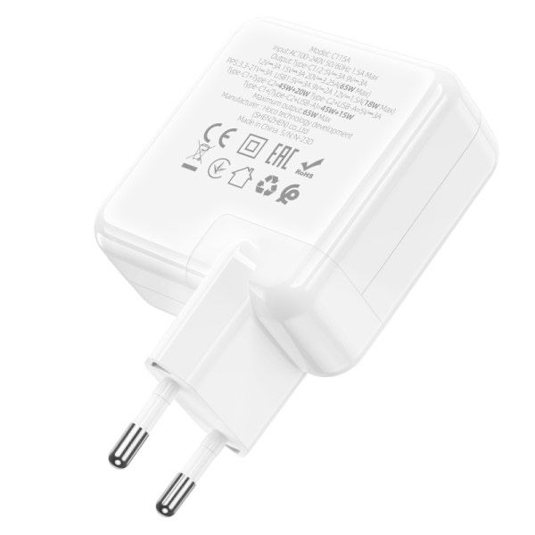 Мощное Зарядное Устройство Носо C115А / PD65W / QC3.0 / 2Type-C + USB