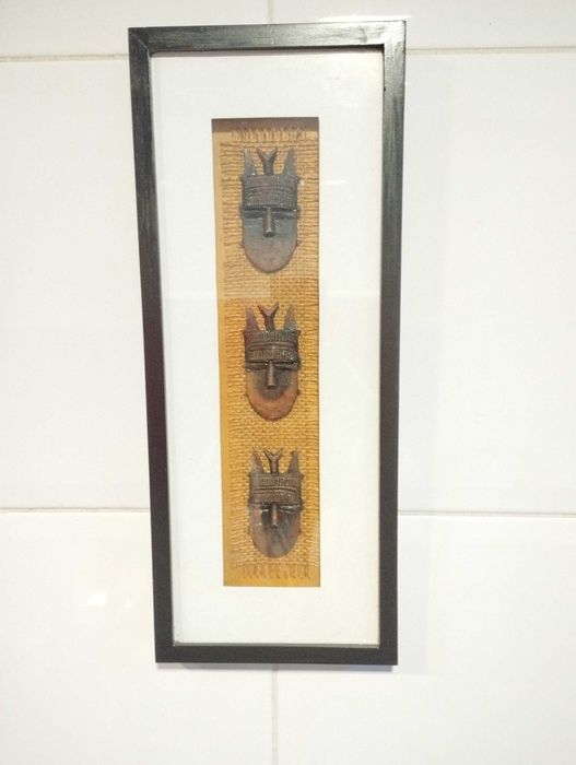 Conjunto de 3 quadros africanos