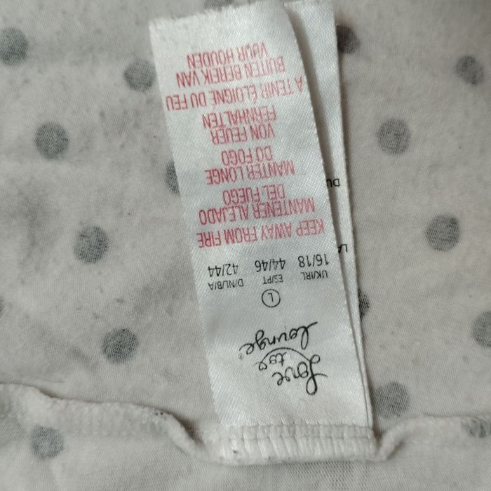 Koszulka damska biała w czarne kropki z koronką i różową kokardką