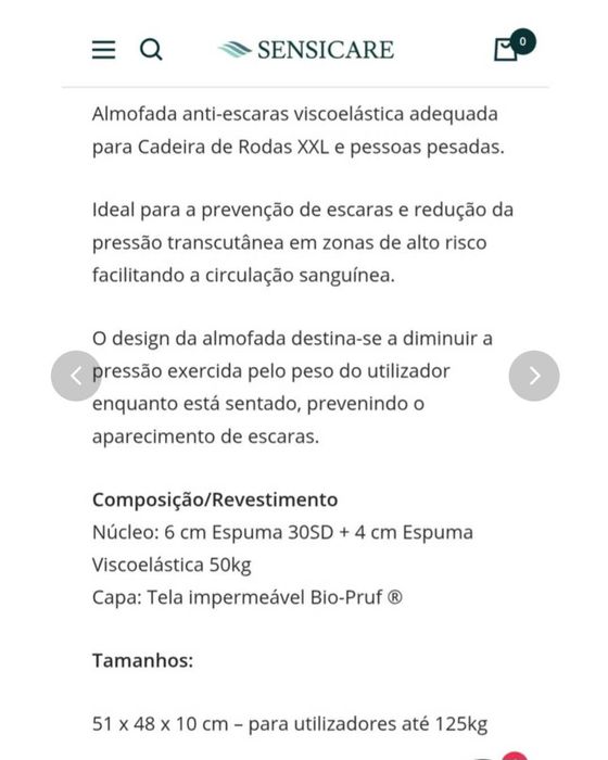 Almofada  nova anti-escaras