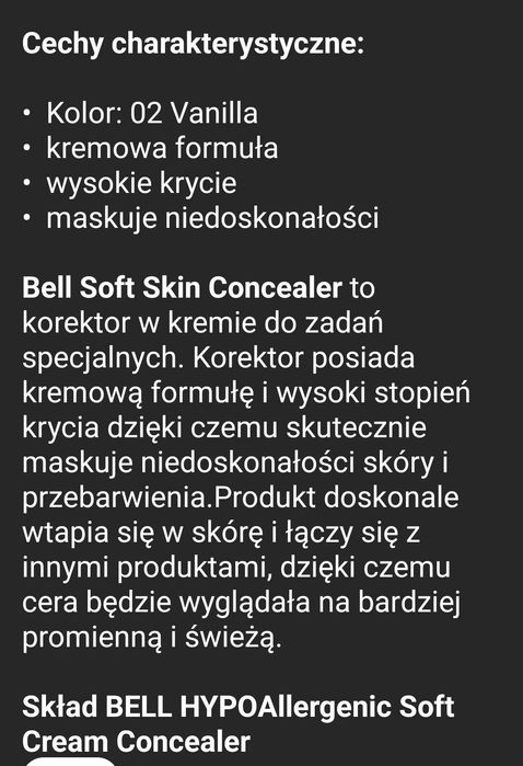 Korektor kryjący Bell w słoiczku nr 2 Vanilla