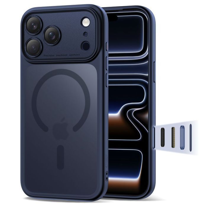 Tech-Protect MagPeak MagSafe CC iPhone 17 Pro Max matte deep blue