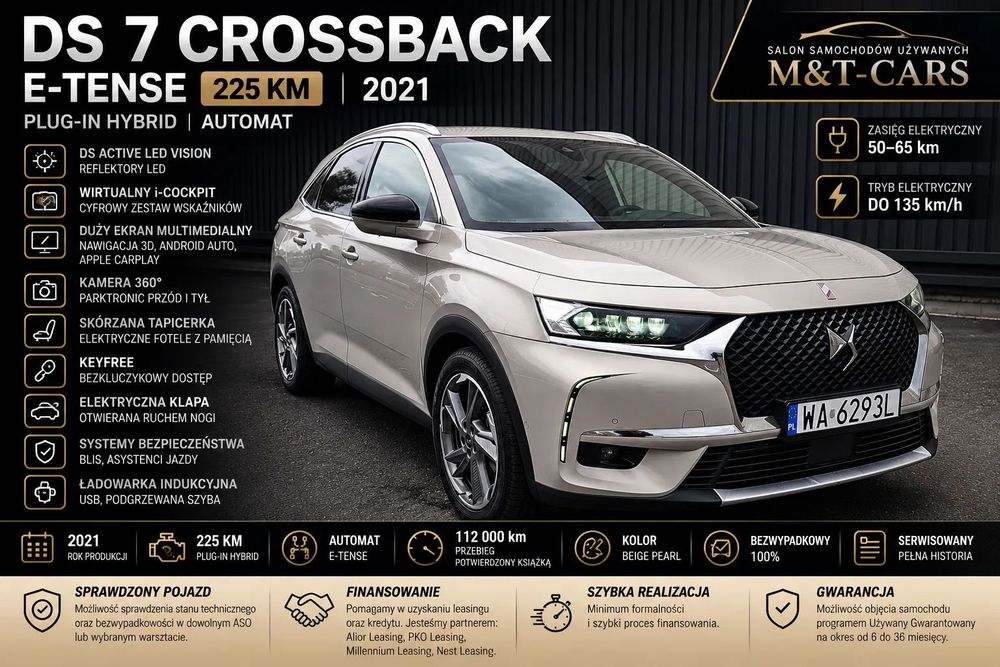DS Automobiles DS 7 Crossback Rivoli Plug-in Hybrid 225 KM FV VAT 23% Bezwypadkowy
