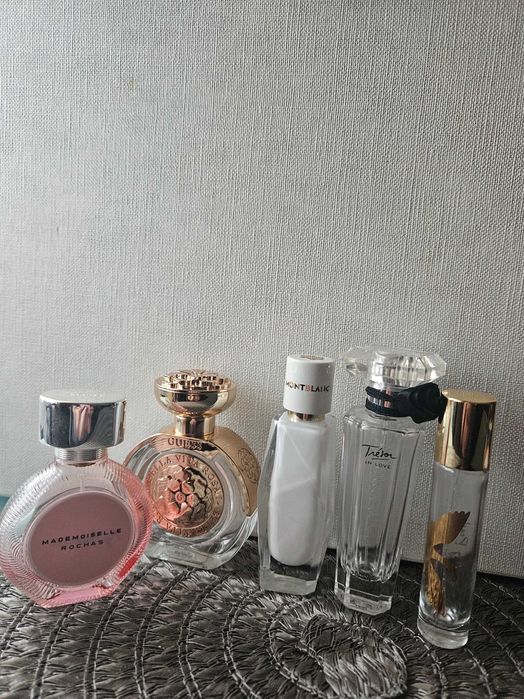 Flakoniki po perfumach Guess, Montblanc, Rochas, the Merchants of Venice, Lancôme