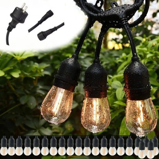 girlanda świetlna ogrodowa 20m +21x żarówka led 1w