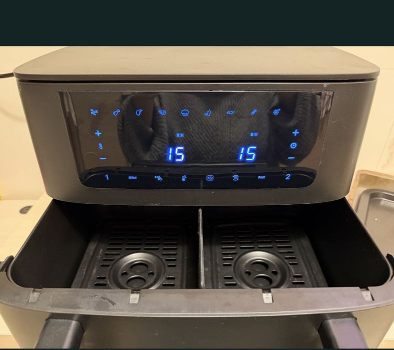 Fritadeira a Ar Dupla (Air Fryer) Ambiano 2600W – Como Nova