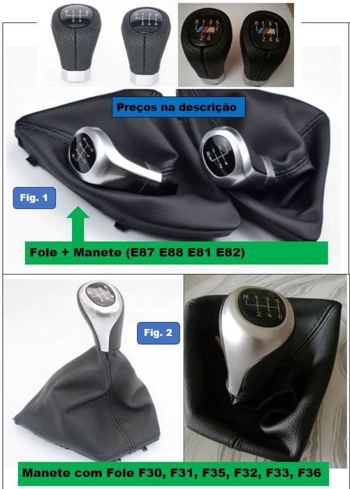Manete moca seletor de caixa com fole BMW F30 F31 E81 E82 E87 E88...